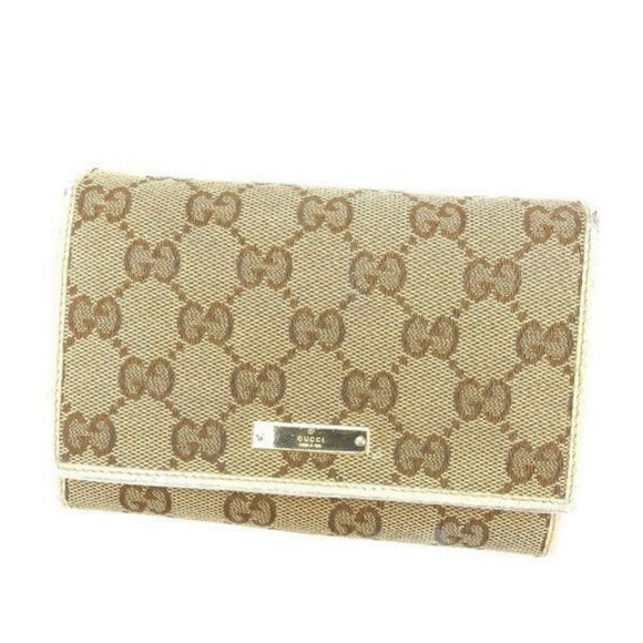 Gucci Wallet Purse zipper wallet G logos Beige White Woman Authentic Used - Picture 5 of 5
